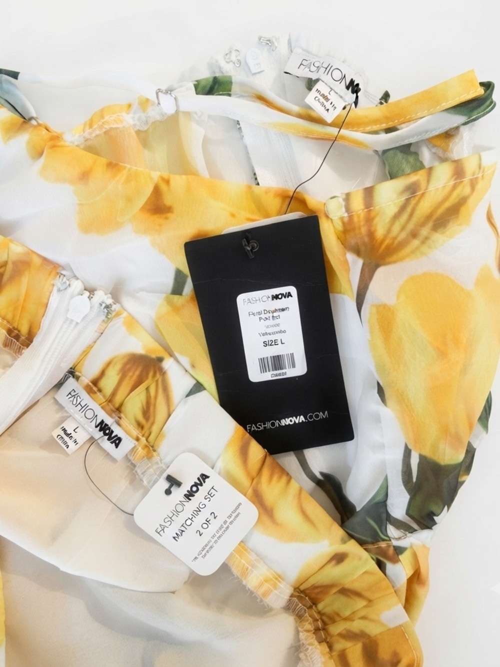 Fashion Nova Floral Daydream Pants Set Size Large Two Piece RUNS SMALL - Picture 5 of 6